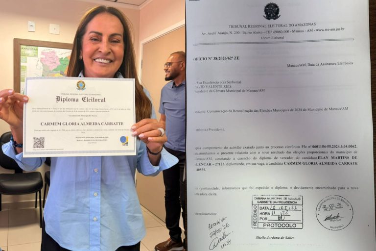 Glória Carratte volta à CMM após decisão do TRE-AM
