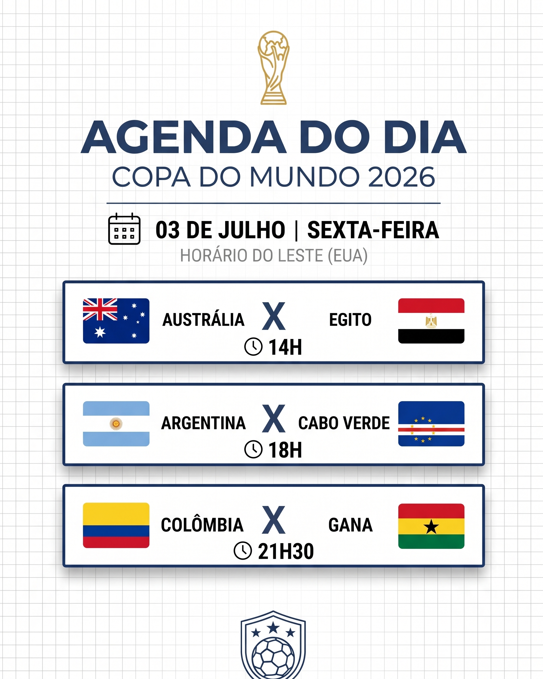 Rodada decisiva da Copa do Mundo 2026 hoje