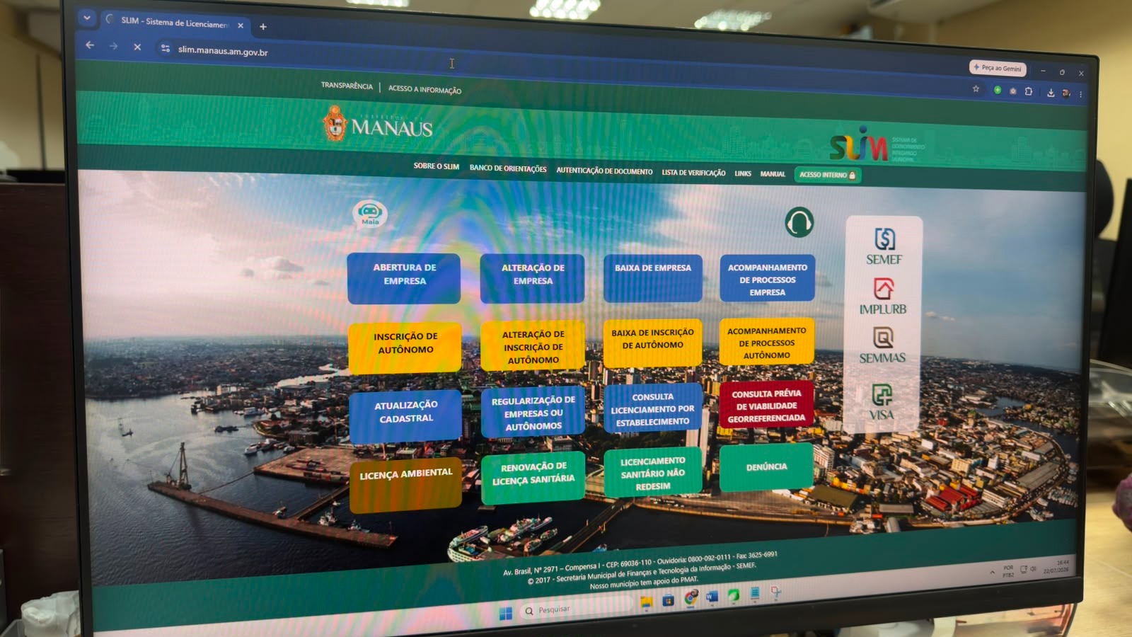Manaus terá parada temporária do SLIM para implantação do CNPJ alfanumérico